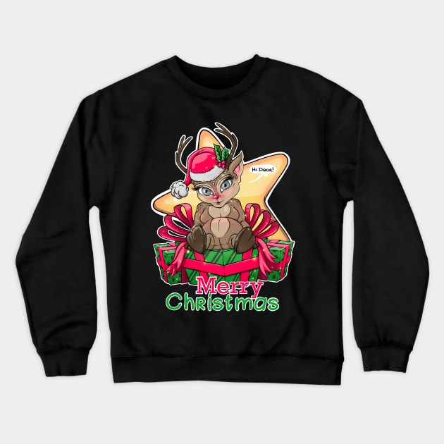 Christmas Deer with gifts for you! Merry Christmas Crewneck Sweatshirt by Mei.illustration